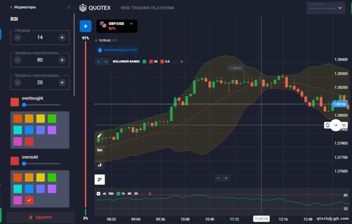 Diskarte Bollinger Bands - Setting